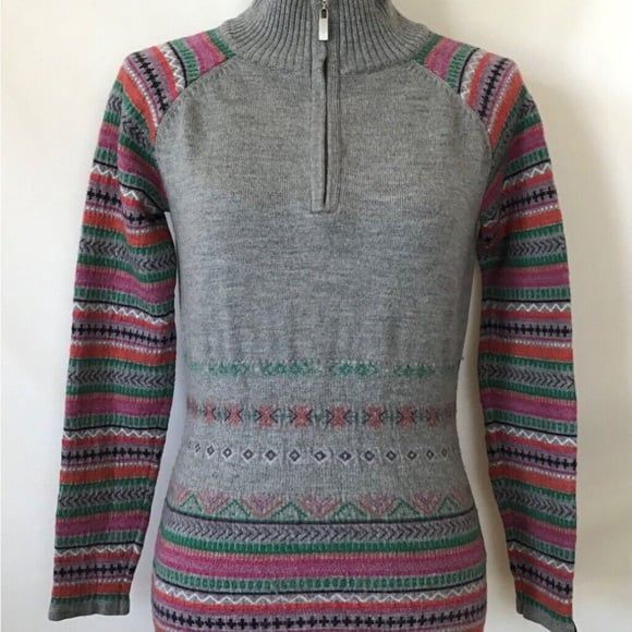 Neve Designs Julia 100% Merino Wool Nordic Fair Isle Knit Sweater ~ M - Picture 3 of 12